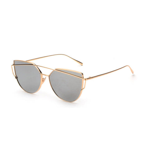 Samjune Cat Eye Sunglasses Women Vintage Fashion Metal Frame