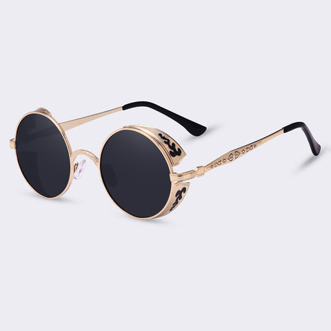 AOFLY Steampunk Vintage Sunglass Fashion round sunglasses women