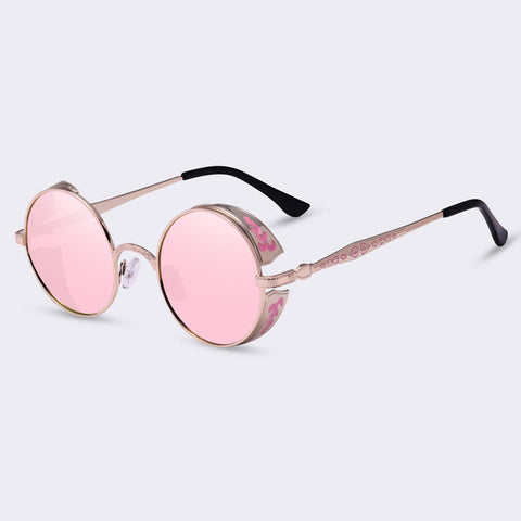 AOFLY Steampunk Vintage Sunglass Fashion round sunglasses women