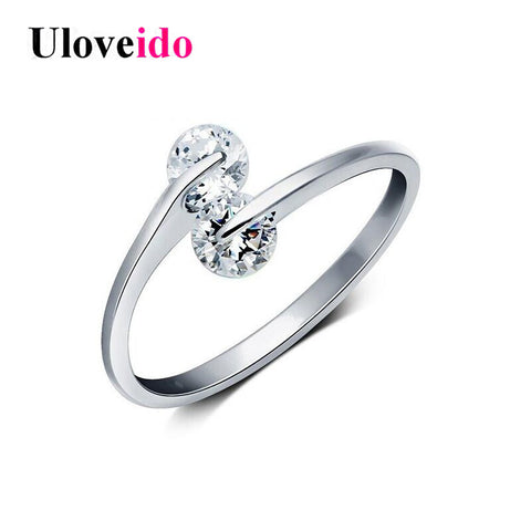 Uloveido Resizable Rings for Women Ring Female Zircon Jewellery