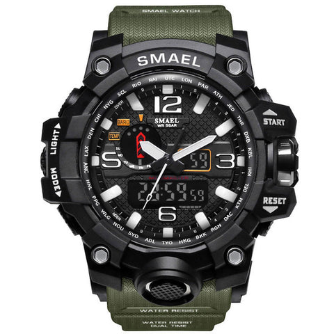 Men Military Watch 50m Waterproof Wristwatch LED