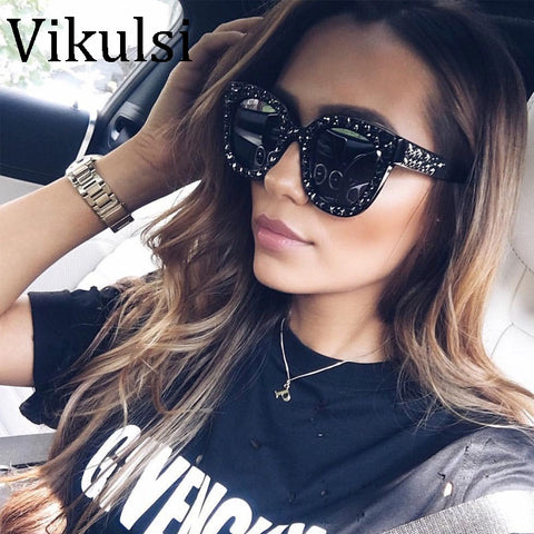 2018 Luxury Italian Brand Sunglasses Women Crystal