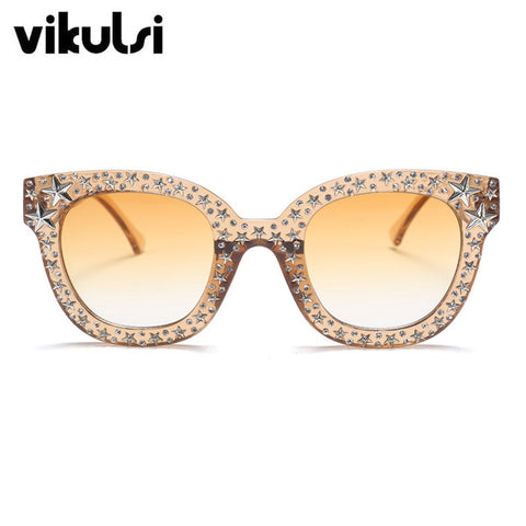 2018 Luxury Italian Brand Sunglasses Women Crystal