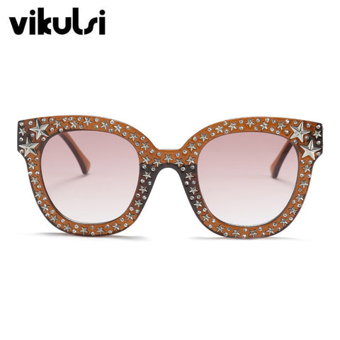 2018 Luxury Italian Brand Sunglasses Women Crystal