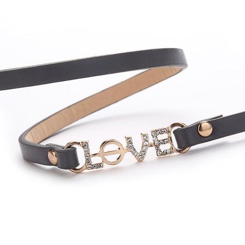 ZG New Fashion Gold Love Charm Infinity Bracelets Black Leather