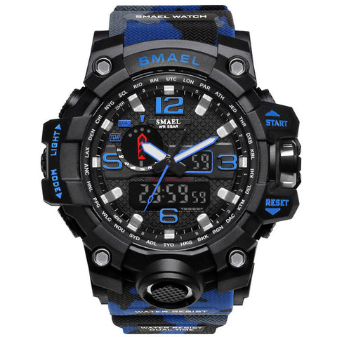 Men Military Watch 50m Waterproof Wristwatch LED