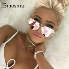 Emosnia Mirror Cateye Goggle Sunglass Ladies Fashion