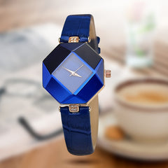 Luxury Women Watches Gem Cut Geometry