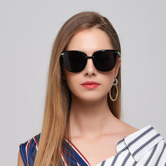 Image of Donna Oversized Cat Eye Sunglasses Women Round Classic Polarized Frame