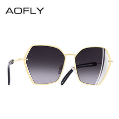 AOFLY BRAND DESIGN Sunglasses Women Metal Frame Hollow