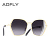 Image of AOFLY BRAND DESIGN Sunglasses Women Metal Frame Hollow