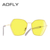 Image of AOFLY BRAND DESIGN Sunglasses Women Metal Frame Hollow