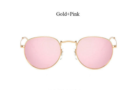 Round Sunglasses Women Classic Rose Gold Fashion Brand