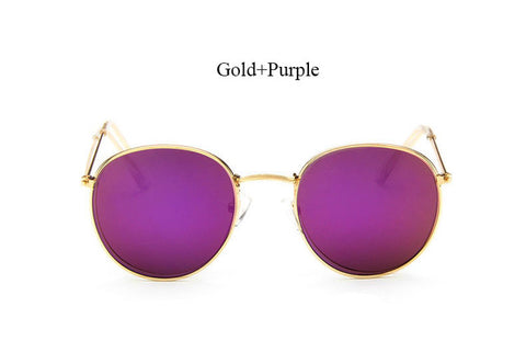 Round Sunglasses Women Classic Rose Gold Fashion Brand